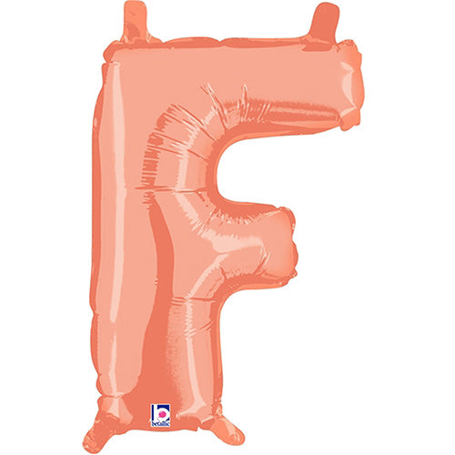 Air Filled Rose Gold Letter F Balloon 14"
