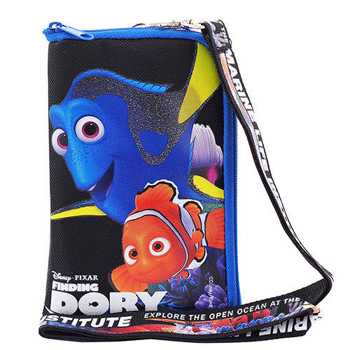 Finding Dory Character Black Lanyard with Detachable Cellphone Case Or Coin Purse