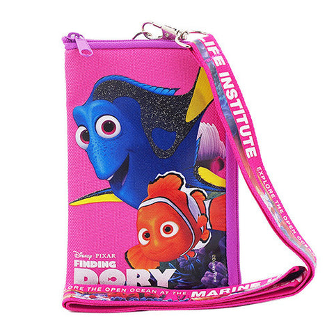 Finding Dory Character Pink Lanyard with Detachable Cellphone Case Or Coin Purse