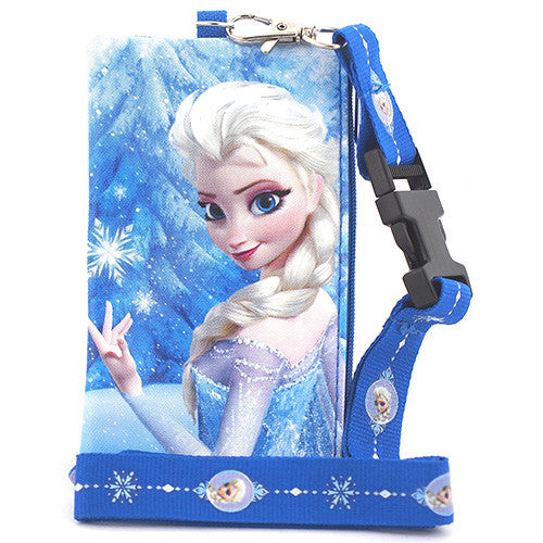 Frozen Elsa Blue Lanyard with Detachable Coin Purse