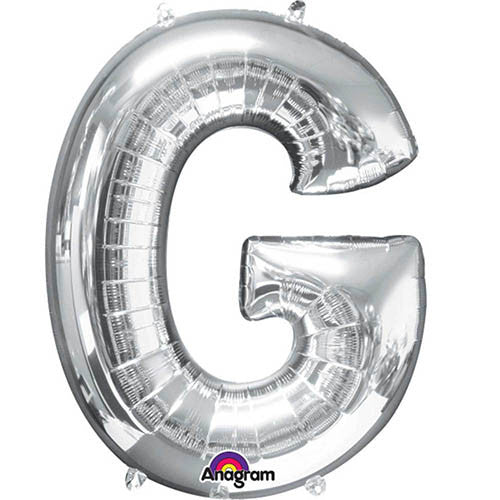Giant Silver Letter G Foil Balloon 32"