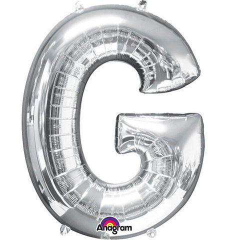 Giant Silver Letter G Foil Balloon 32"