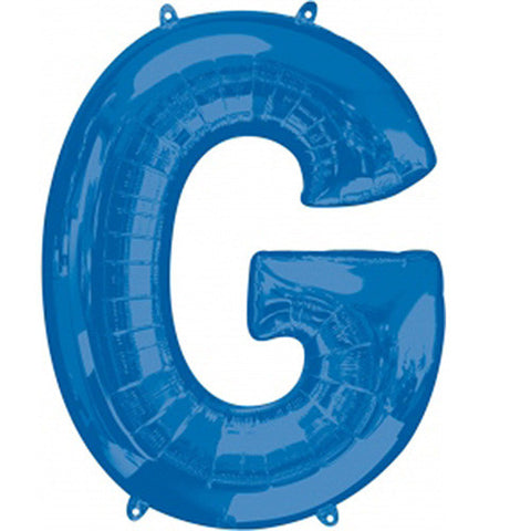 Giant Blue Letter G Foil Balloon 32"