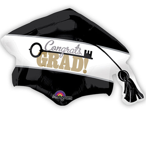 Grad Key To Success Graduation Cap Super Shape Foil / Mylar Balloon 31"