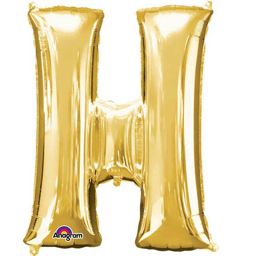 Giant Gold Letter H Foil Balloon 32"