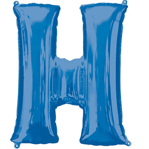 Giant Blue Letter H Foil Balloon 32"