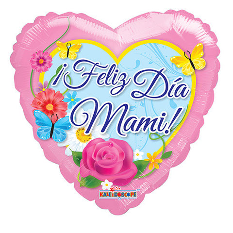 18" Happy Mother's Day Spanish " Feliz Dia Mami " Foil / Mylar Balloons ( 6 Balloons )