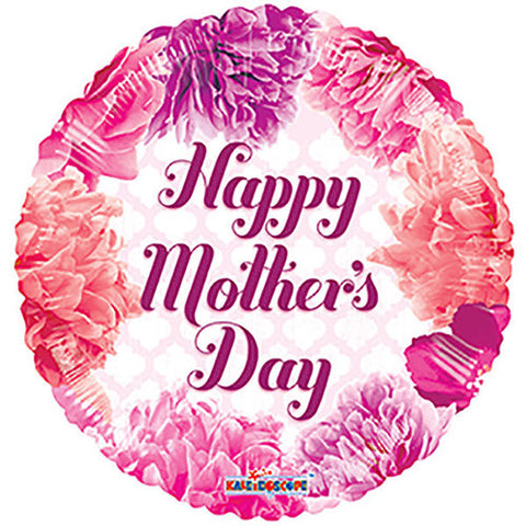 18" Happy Mother's Day Soft Flowers Foil / Mylar Balloons ( 6 Balloons )