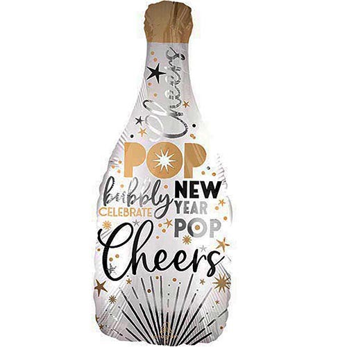 New Year Bubbly Bottle Foil Balloon 36"