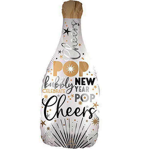 New Year Bubbly Bottle Foil Balloon 36"