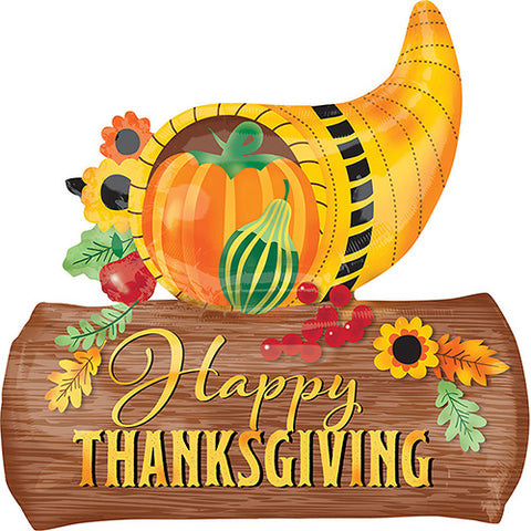 Happy Thanksgiving Foil Balloon 29"