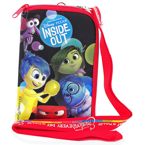 Inside Out Character Black Lanyard with Detachable Cellphone Case Or Coin Purse