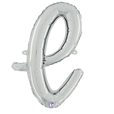 Silver Script Letter L Foil Balloon 24"