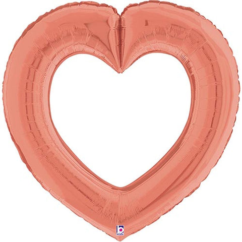 Link Together Rose Gold Heart Foil Balloon 32"