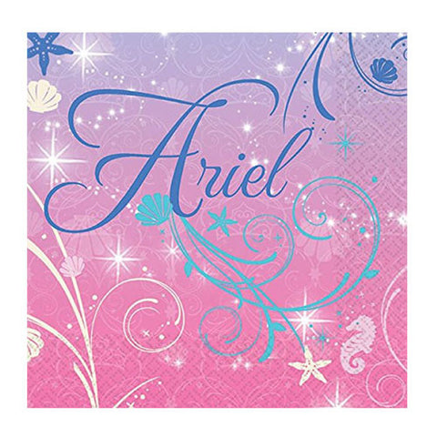 Little Mermaid Ariel Authentic Licensed Beverage Napkins 16ct