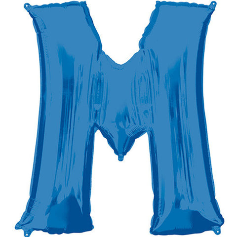 Giant Blue Letter M Foil Balloon 33"