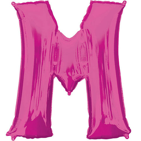 Giant Pink Letter M Foil Balloon 33"