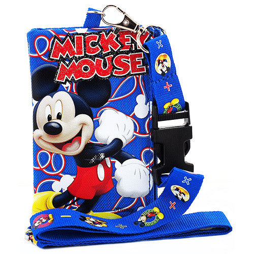 Mickey Mouse Blue Lanyard with Detachable Coin Purse