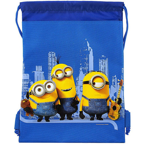 Despicable Me Minions Blue Drawstring Bag