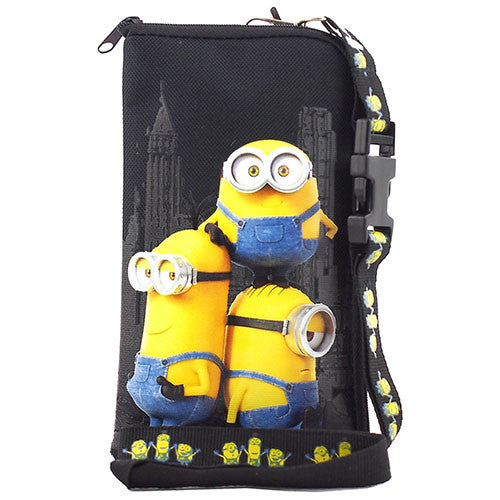 Despicable Me Minions Authentic Licensed Black Lanyard With Cellphone Purse/Wallet