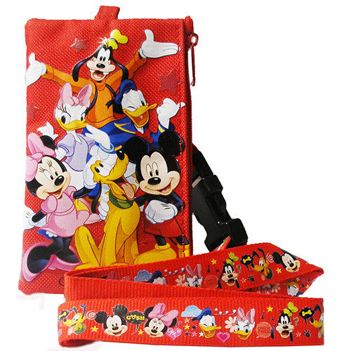 Mickey Mouse and Friends Red Lanyard with Detachable Coin Purse