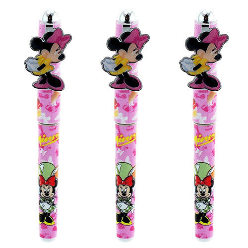 12 Minnie Mouse Character Authentic Licensed Roller Pens Light Pink Color ( 1 Dozen )