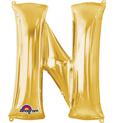 Giant Gold Letter N Foil Balloon 32"