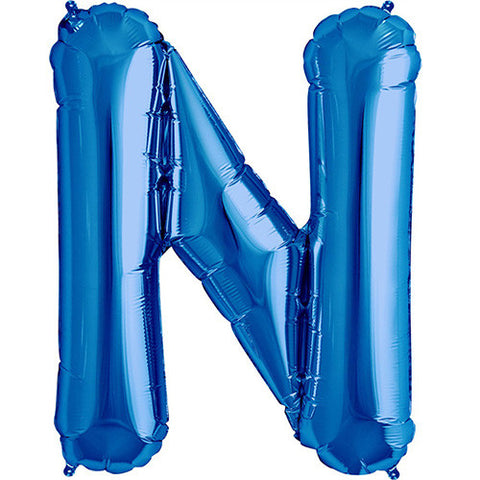 Giant Blue Letter N Foil Balloon 32"
