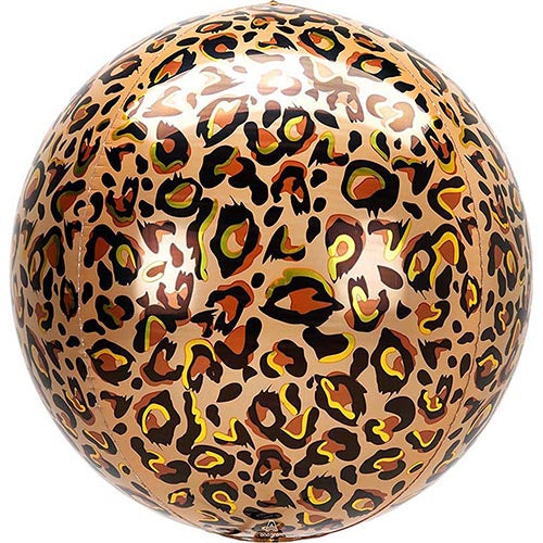 3 Leopard Print Orbz Foil Balloons 16" Pack