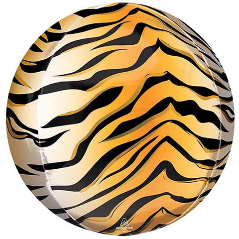 3 Tiger Print Orbz Foil Balloons 16" Pack