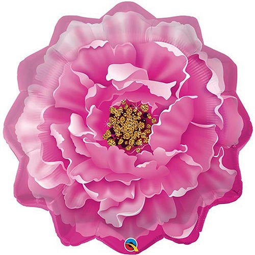 Pink Peony Flower Foil Balloon 33"