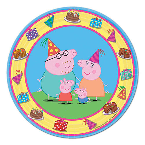 Peppa Pig 8 Dessert Paper Plates 7"