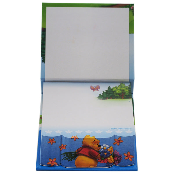Winnie The Pooh Character " Pooh & Flower " Authentic Licensed Beautiful Embossed Memo Pad