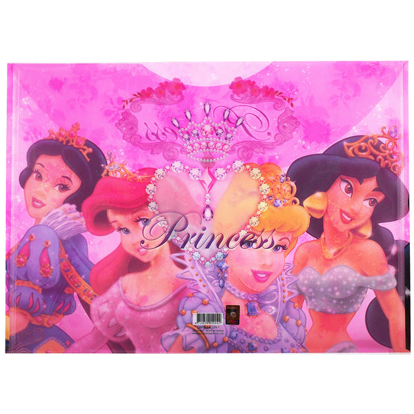 Princess Character Authentic Licensed Pink Plastic Folders ( 2 Folders )