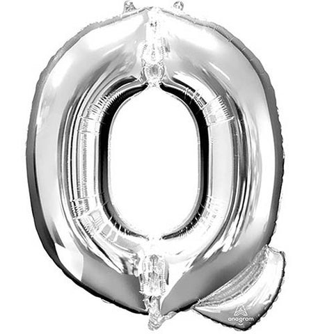 Giant Silver Letter Q Foil Balloon 32"