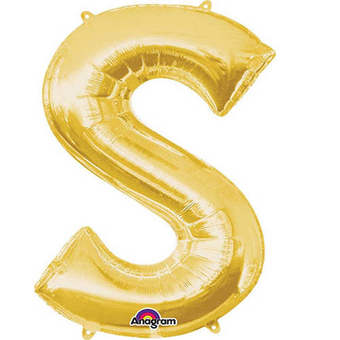 Giant Gold Letter S Foil Balloon 35"