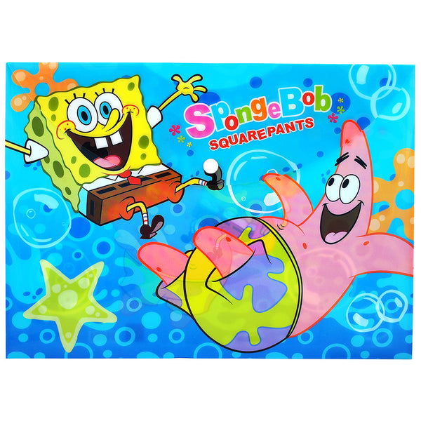 Spongebob Character Authentic Licensed Blue Plastic Folders ( 2 Folders )