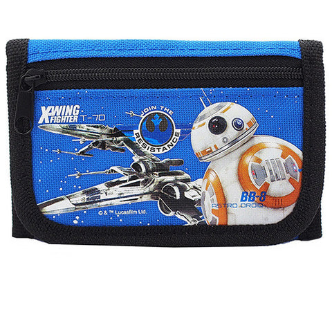 Star Wars Robot Character Authentic Licensed Blue Trifold Wallet