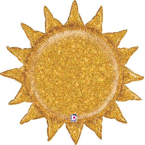 Gold Glitter Sun Foil Balloon 30"