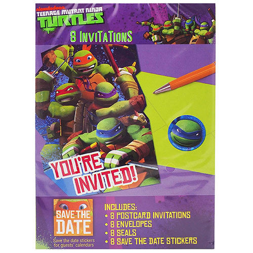 Ninja Turtles Character 8 Invitation Cards