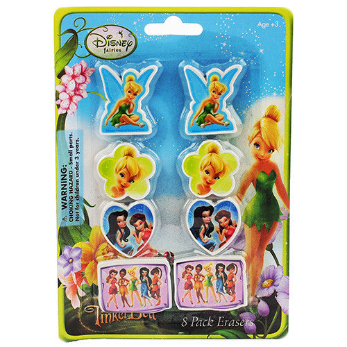 Tinkerbell The Fairy Tale Character 8 Small Beautiful Shaped Licensed Erasers Pack