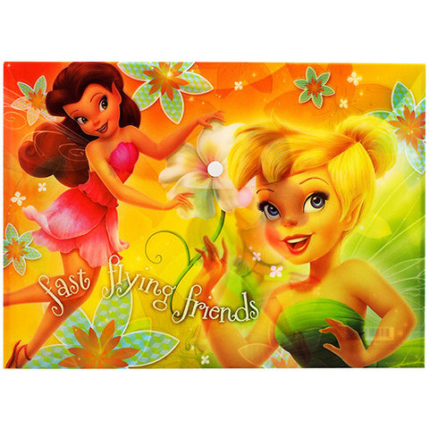 Tinkerbell Fairy Tale Character Authentic Licensed Yellow Plastic Folder ( 2 Folders )