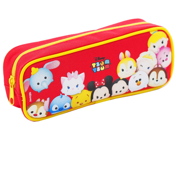 Tsum Tsum Character Single Zipper Red Pencil Case