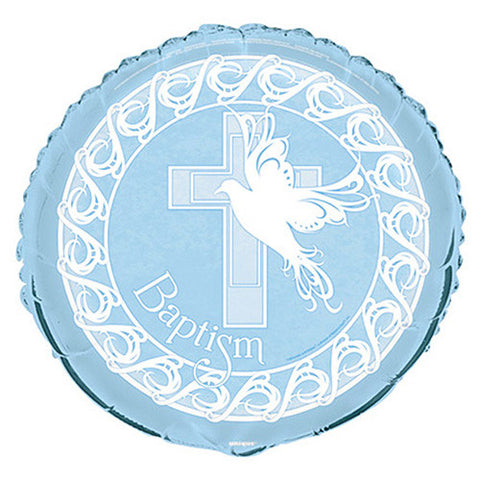 18" Baptism Dove Cross Theme Blue Foil Balloon ( 3 Balloons )