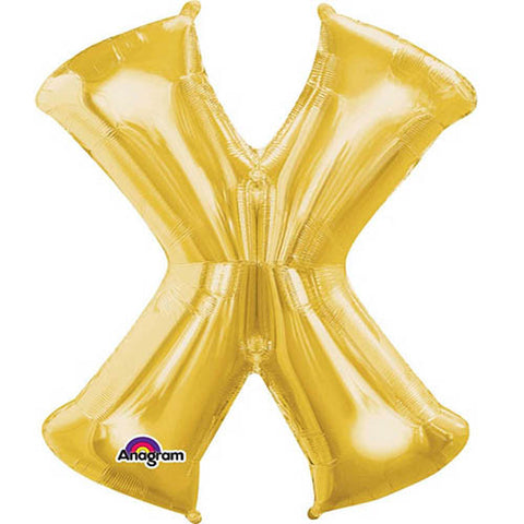 Giant Gold Letter X Foil Balloon 35"