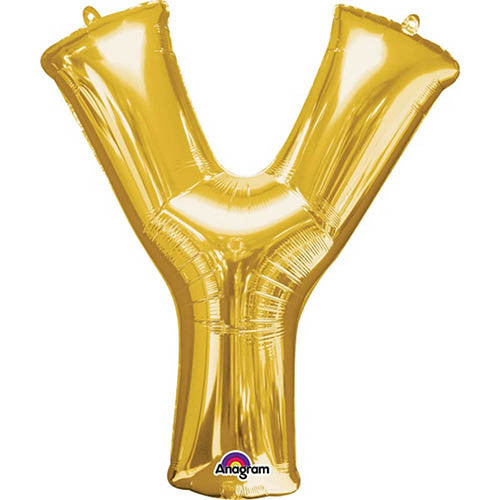 Giant Gold Letter Y Foil Balloon 34"