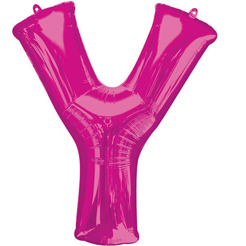 Giant Pink Letter Y Foil Balloon 34"