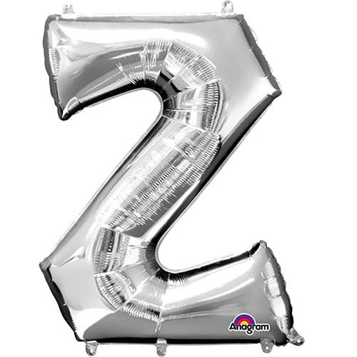 Giant Silver Letter Z Foil Balloon 33"
