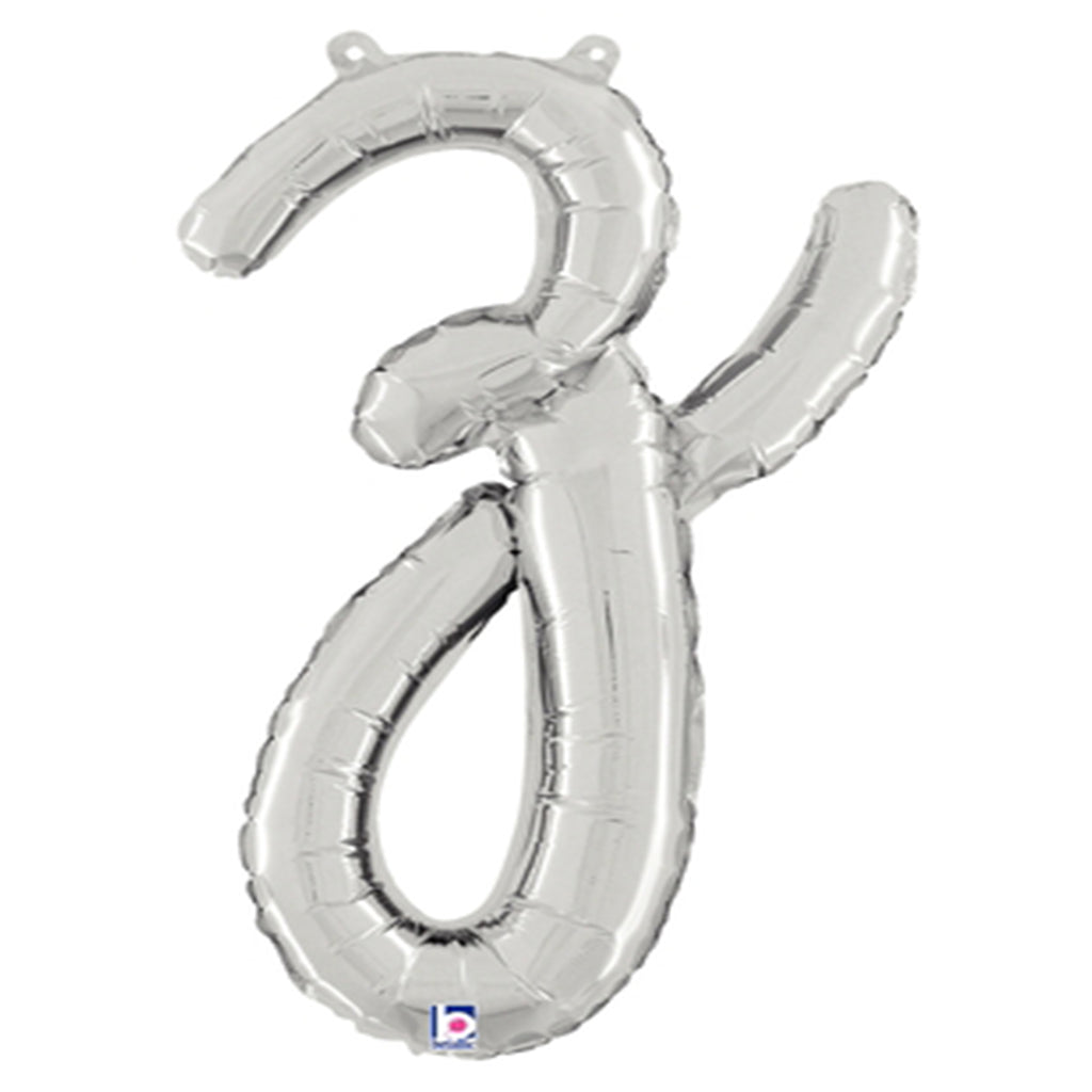 Silver Script Letter Z Foil Balloon 24"