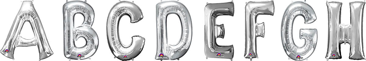 Air Filled Silver Letter Balloons